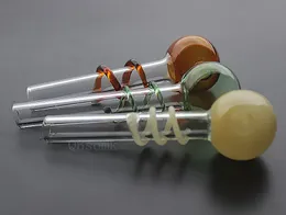 QBsomk новейшая спиральная масляная горелка Pyrex, мини-стеклянные трубки для курения масла, ручная трубка, водопроводные трубы, стеклянная трубка, Dab Rig