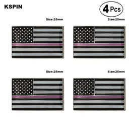 U.S.A. Police Rosa Broschen Revers Pin Flagge Abzeichen-Brosche Abzeichen 4PC