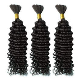 Virgini Remyi Brazilian Bulk Deep Wave 100% Human Hair Bundle For Braiding 10-30 Inch No Weft Natural Color