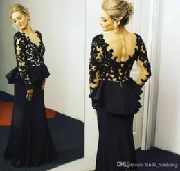 2019 elegante rendas mãe da noiva vestidos vintage mangas compridas maldinas formais de casamento festa de casamento convidados vestido mais tamanho feito sob encomenda