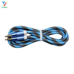 300st Colorful Braided Audio Auxiliary Cable 1,5m 3,5 mm våg Aux Extension Man till manlig stereo Bil Aux Cable Jack för Samsung Phone PC MP