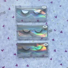 Bottom Mink Lashes 3D Strip Eyelashes med gratis förpackning 100% handgjorda ögonfransplast Klara lådor Anpassad privat etikettpaket