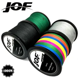 JOF Marke angelschnur 1000 M PE Multifilament Geflochtene Fisch Linie 4 Stränge 10lb-80lb Karpfen Angeln Seil Schnur angelgerät T191016