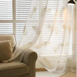 Sheer Curtains Feather White Embroidered Window Screen Optional Living Room Bedroom Floating Hotel Special Curtain Wholesale