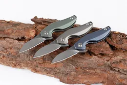 3 Handtag Färger Mini Små Flipper Folding Kniv D2 Satinblad TC4 Titanlegering Hantera EDC Pocket Halsband Kedja Knivar