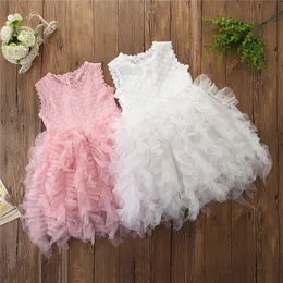 Baby girls tutu spets klänning barn ärmlös väst prinsessa klänningar sommar boutique barn kläder c4914