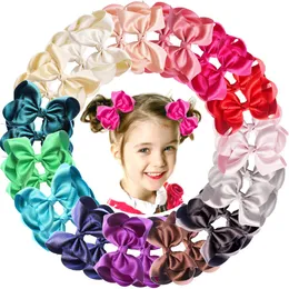 30個のBaby Girls Hair Bows Alligator Clips Grosgrain Ribbon 4.5 "女の子のためのクリップ幼児子供のペアの子供たちの小さな子供たち