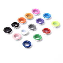 Foro 5mm Occhielli in metallo di colore misto con anelli per pelletteria DIY Scrapbooking Scarpe Tappo per cintura Etichette per borse Abbigliamento Accessori moda