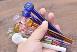 colorful high quality 10cm Pyrex Glass oil burner pipe mini cheap straight glass tube oil nail pipes