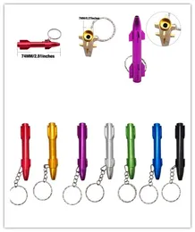 Färgglada Rökpipor Mini Keychain Rocket Styles Rökning Tillbehör Ultimata rörmetall Portable Snuff Snader Sniffer Rökning Rörgåva