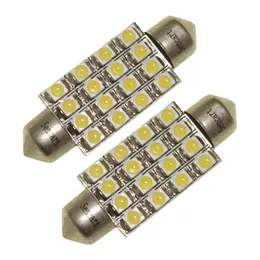 Sencart 2PCS 16x2835SMD الأبيض سيارة الداخلية قبة DC 12V لمبة ضوء مصباح 39MM 1.5W