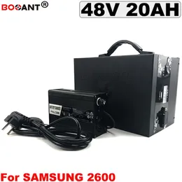 Samsung 18650 +金属製のボックス+ 5a充電器のための充電式E-BIKEリチウム電池48V 20Ah電動バイクスクーターバッテリー13S 48V