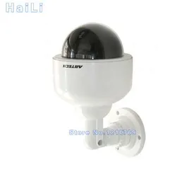 야외 방수 감시 현실적인 더미 홈 돔 가짜 CCTV 보안 카메라 깜박이 빨간색 LED 빛 무료 배송