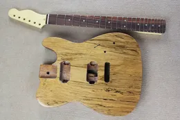 Factory Custom Natural wood Color Electric Guitar Kit(Parts) with Rosewood Fretboard,Neck and Body,Semi-finished Guitar,Offer Customized