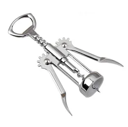 50pcs Stainless Steel Wine Bottle Opener Handle Pressure Corkscrew Angel Wing Red Wine Openers Kitchen Bar Tool Tools