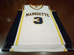 Custom Men Youth Women Vintage # 3 Dywane Wade Marquette College Basketball Jersey Storlek S-4XL eller Anpassad något namn eller nummer Jersey