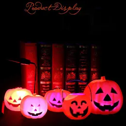 Halloween Portable Festival Lantern Pumpkin Face Light Lamp Flashing Decoration LED Lights for Kids Toys Gifts