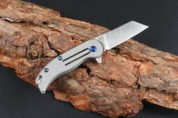 Specialerbjudande Mini Liten Keychain Flipper Folding Kniv D2 Satin Blad TC4 Titanlegering Hantera EDC Pocket Knives