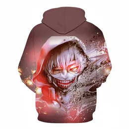 Moda-2019 Klasyczny Anime Tokyo Ghoul 3d Bluzy Jesień Nowa Moda Hoodie Tokio Ghoul Harajuku Hip Hop Mężczyźni Kobiety Bluza z kapturem