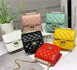 launer handbags Kids Desugner Handbags New Girls Cion Purses Fashion Pu Chain Cross-body Bags Classic Diamond Check Messenger Bags Wholesale Customization