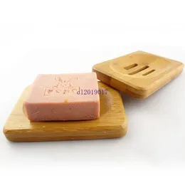 300PCS Naturalne drewniane bambusowe mydło naczynie drewniane mydło taca uchwyt do przechowywania mydła z pudełkiem na płytę do kąpieli łazienka prysznicowa łazienka