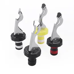 Red Wine Bottle Stopper Manual Press Beverage Bottle Stoppers Wine Stopper Silicone Stainless Steel Vacuum Sealed NO371