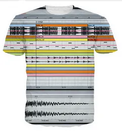 Nya Mode Kvinnor Män Musik DJ 3D Utskrift Män T-shirts Casual Men T Shirt Hip Hop Summer Tops RW0190