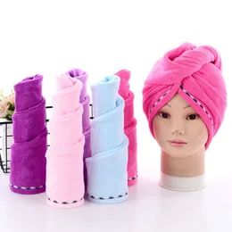 Dry Hair Towel Microfiber Absorbent Dry Hair Caps Drying Lace Turban Wrap Hat Shower Spa Bathing Caps 5 Colors YW3325