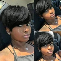 Indian Hair Brazilian Human Hair short pixie cut wigs Side Little Lace Front Wigs Human Hair Lace Wigs Pre Plucked For Black Women