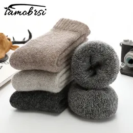 Super Thicker Solid Socks Merino Wool Socks Against Cold Snow Russia Winter Warm Funny Happy Male Men