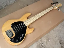 5/6 strängar aska kropp elektrisk basgitarr med askkropp, svart pickguard, lönn fretboard, krom hårda, kan anpassas