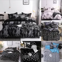 US Rozmiar Pościel Duvet Cover 3 Piece Set Miękkie Wygodne Pióro Lampart Kołdra Poszewka Poszewka Ustawiona do szkoły Twin Królowa King Size