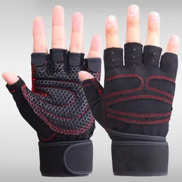 Fashion-Hot Men Women Half Finger Fitness Gloves Weight Lifting Gloves Protect Wrist Gym Training Fingerless Weightlifting Sport Gloves