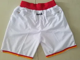 New Team Vintage Baseketball Shorts Zipper Pocket Running Clothes White Color Just Done Size S-XXL Mix Order All Jerseys