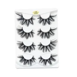 New 4 Pairs Silk Protein False Eyelashes Hot Fake 3d Mink Eyelashes Makeup Eyelash Extension Mink Lashes Maquiagem