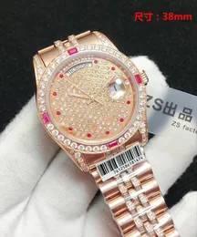 Nova moda de alta qualidade 38 milímetros Diamante Ladies Relógios de pulso Ceramic Bezel feminino Mecânica Aço Inoxidável Movimento relógio automático