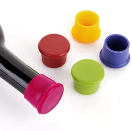 Wholesale Silicone Wine Stoppers Leak Free Wine Bottle Sealers for Red Wine and Beer Bottle Cap Kitchen Champagne Closures 5 Colors mixed