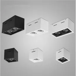 Vit Svart Högkvalitativ yta Monterad justering LED COB DIMMABLE Downlights AC85-265V 10W 20W LED taklampa