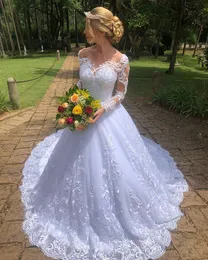 Lace Bohemian Vintage A Line Long Sleeves Sweetheart Robe De Mariage Court Train Wedding Dress Bridal Gowns Garden Boho