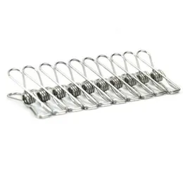 1000pcs / mycket varm försäljning utmärkt kvalitet ny ankomst rostfritt stål vårkläder strumpor hängande pinnar clips clamps silver tvätt