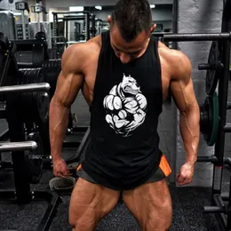 Mode bomulls gym tank toppar män ärmlösa tankar för pojkar kroppsbyggande kläder undertröja fitness stränger träning