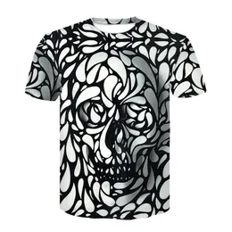 Vår sommar ny mönster europeisk vind 3d personlighet mänsklig skelett utskrift fritid ny mode t-shirt kort ärm