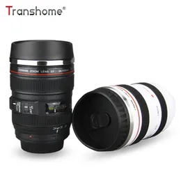 Caneca Transhome Camera Lens Caneca criativa do aço inoxidável Tumbler Viagem copo de café Copos de chá Vacuum Flask canecas novidade presente C19041302