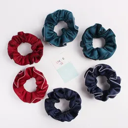 Vintage hår scrunchies stretch scrunchie kvinnor elastiska hårband flickor headwear patchwork ponytail hållare Haar accessoires