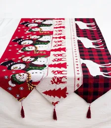 The latest Christmas table flag 180X35CM, cotton and linen embroidery Christmas table flag Christmas tree elk style snowman style, free ship