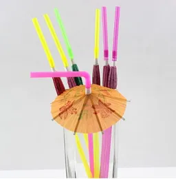 10000pcs/lot New Arrive Mixed Hawaiian Hula Beach Party Cocktail Umbrella Parasol Drinking Straws Drinkware