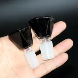 5mm Thick Heady Black Diamond Glass Bowls For Bong Hookahs Smoking funnel Male hourglass 14mm Water Pipe bongs 18mm bowl