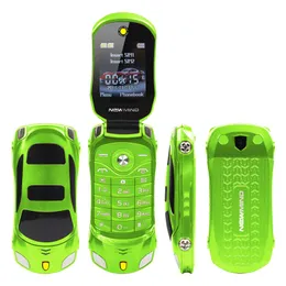 Oryginalny F15 Odblokowany Flip Telefon Dual SIM Mini Sport MP3 Samochód Model Blue Lantern Bluetooth Mobile Telefon komórkowy 2Sim Celularny dla dzieci