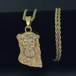 Fashion-Jesus hänge halsband för män religiösa lyx halsband rostfritt stål kubansk kedja kristen smycken gratis frakt