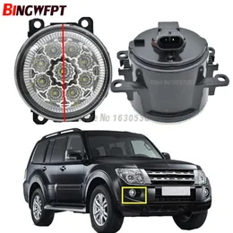 2ピース/ペア高級カースタイリングラウンドバンパー12V H11 LEDフォグライトハロゲンランプMitsubishi Pajero IV Van V80 V90 Box 2007-2012